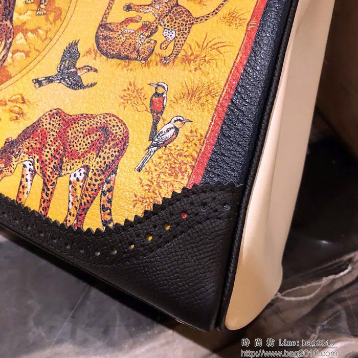 HERMES愛馬仕 凱莉包 kelly 32cm 拼接印花圖案 時尚手提包  Ama1410